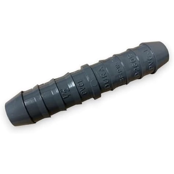 Dura Lasco Plastics Barbed Coupler Schedule 40 PVC Hose Connector Multiple Sizes (1/2 to 2) Secure with Hose Clamps USA-Made Irrigation Fitting (10 pack) (1" Barbed Coupler)