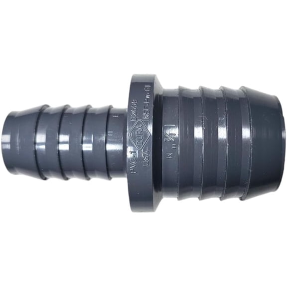 Dura Lasco Plastics Barbed Reducing Coupler  Schedule 40 PVC  USA-Made - (2" x 1 1/2" (1429-251)) (1 1/2" x 3/4", 10 pack)