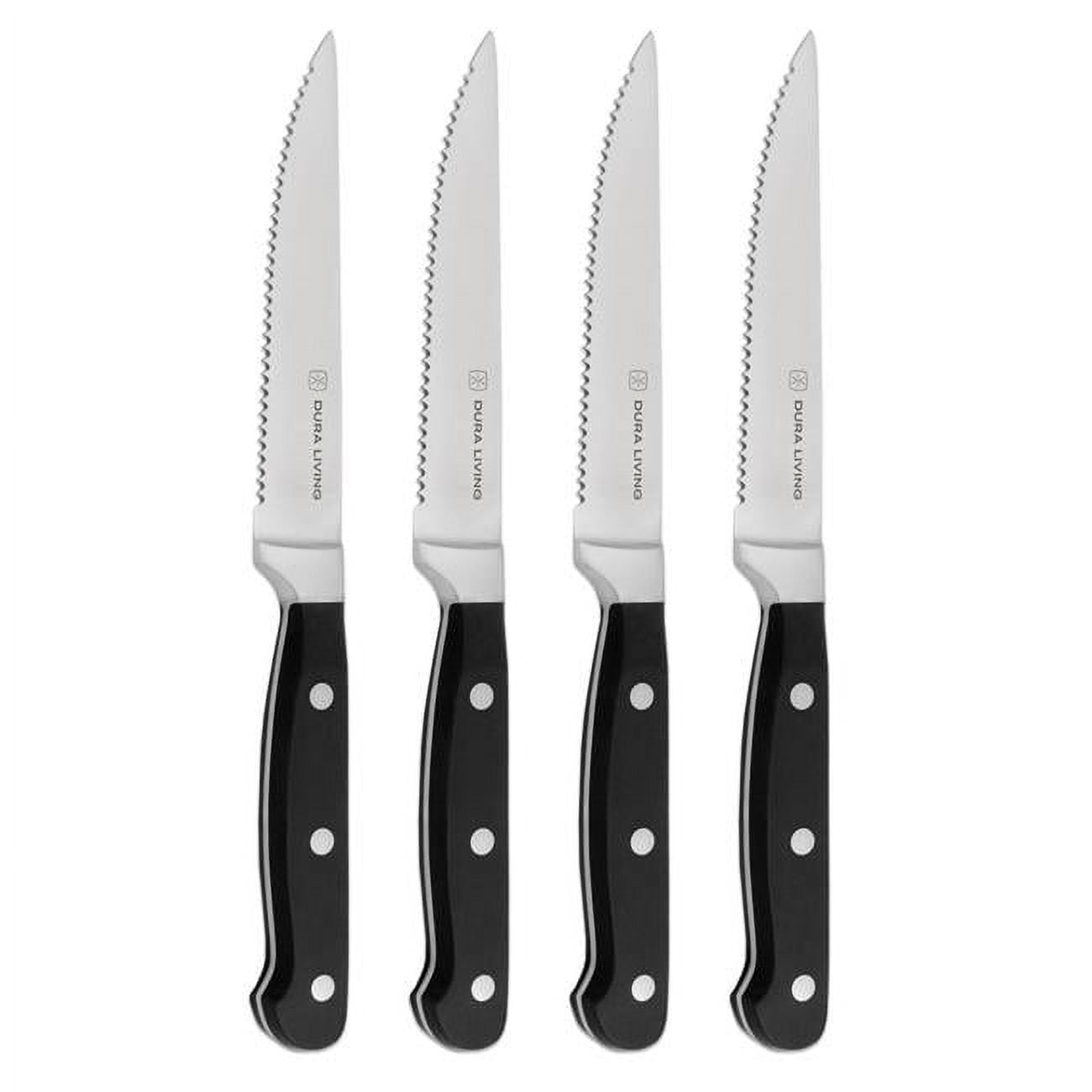Dura Living 4 Piece Forged High Carbon Stainless Steel Steak Knife Set ...