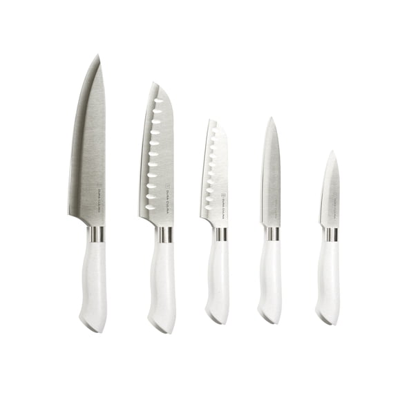 Dura Living EcoCut 10-Piece Kitchen Knife Set - High Carbon Stainless Steel Blades, Sustainable Ergonomic Handles, Eco-Friendly with Sheaths