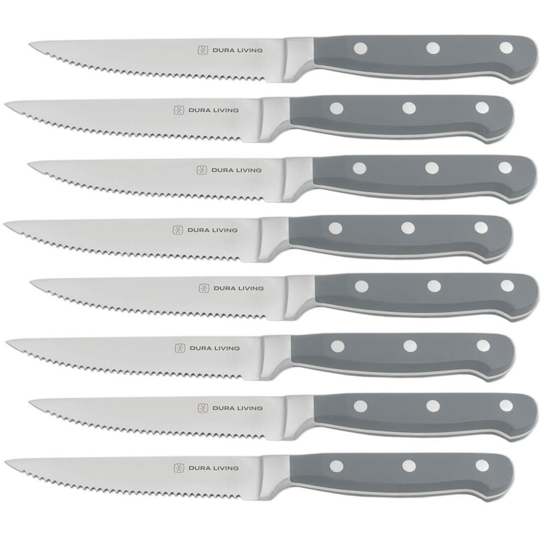 Steak Knives Set of 4, 5 Inch High-Carbon Stainless Steel Non-serrated  Steak Knife, 4 Pieces Professional Straight Edge Kitchen Table Dinner  Knives 