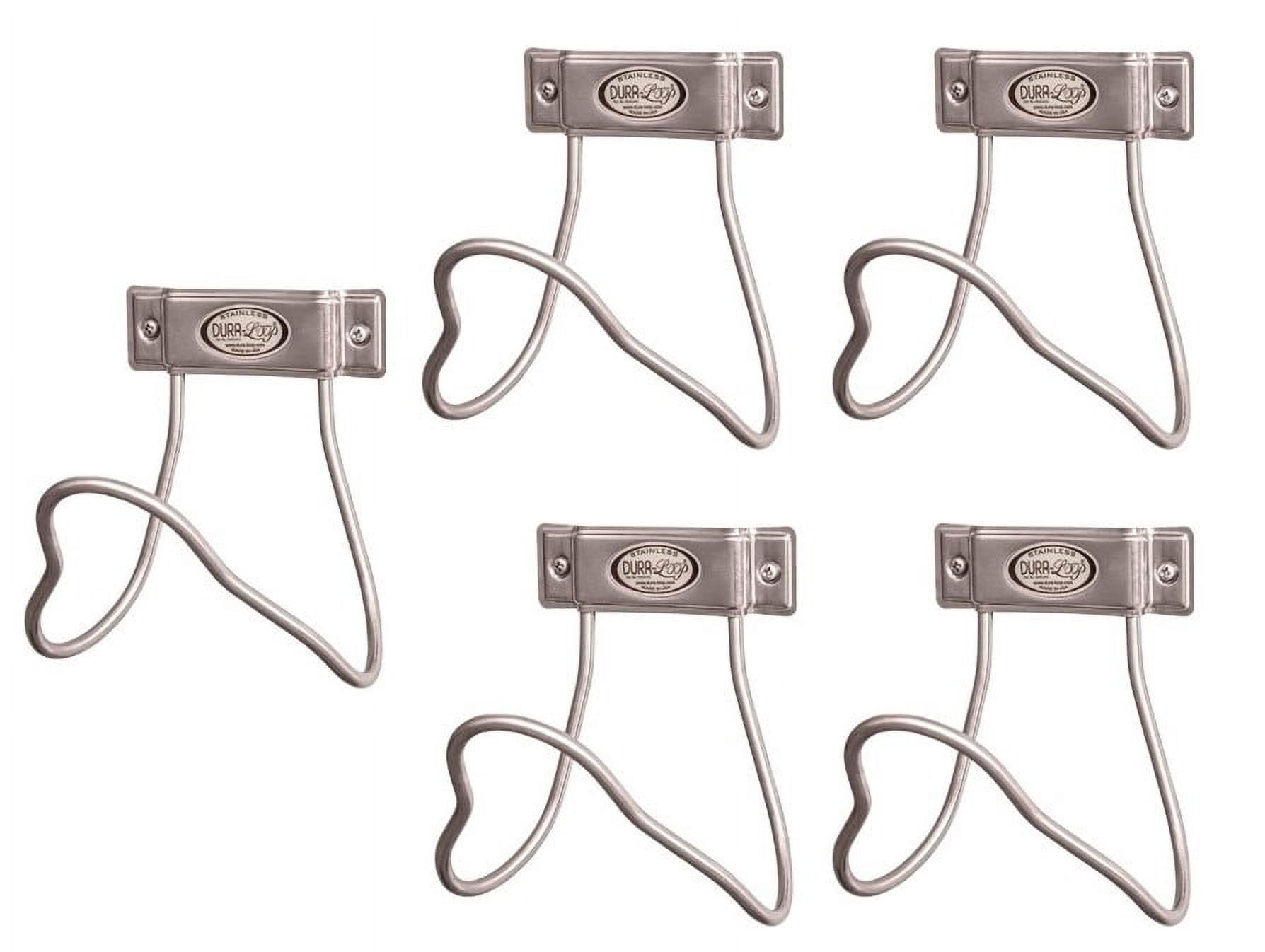 Soporte de manguera de acero inoxidable Dura-Loop, tamaño grande, fabricado en EE. UU. (paquete de 5)
