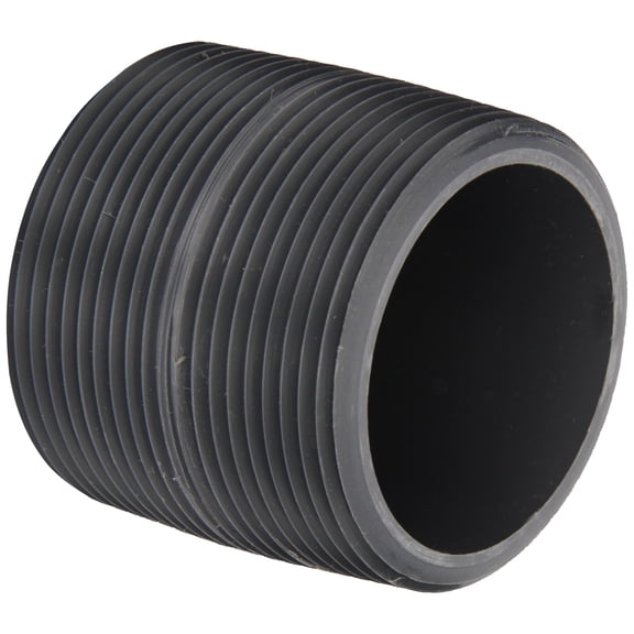 Dura PVC Pipe Fitting, Nipple, Schedule 80, Gray, 1" NPT Male, 5" Length