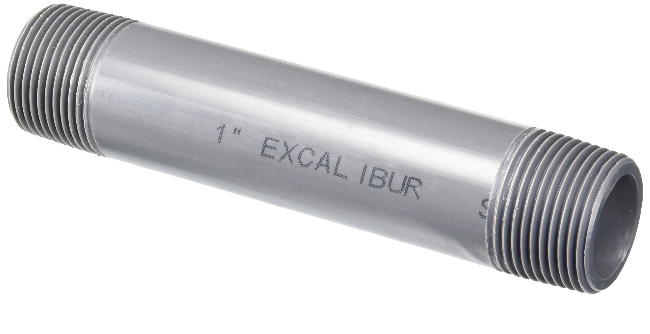 Dura PVC Pipe Fitting, Nipple, Schedule 80, Gray, 1" NPT Male, 6" Length (10 Pack)