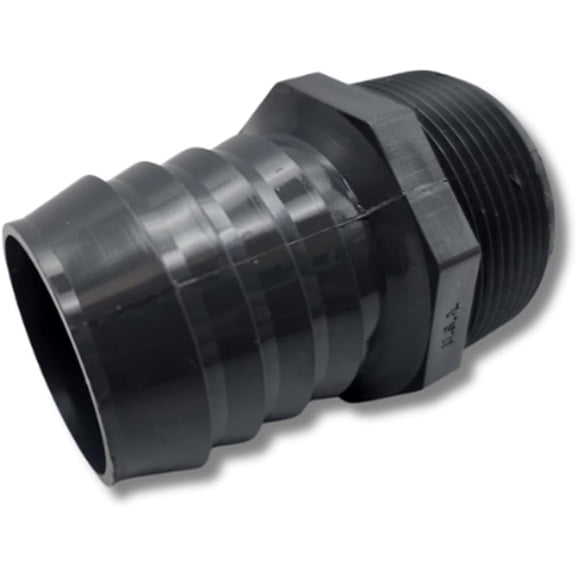 5 pack Dura Plastics Lasco Barbed Male Pipe End Schedule 40 PVC Hose Connector Multiple Sizes (1/2 to 2) Secure with Hose Clamps USA-Made Irrigation Fitting (1 1/4")