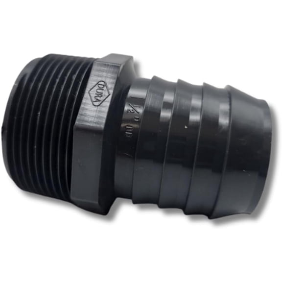 10 pack Dura Plastics Lasco Barbed Male Pipe End Schedule 40 PVC Hose Connector Multiple Sizes (1/2 to 2) Secure with Hose Clamps USA-Made Irrigation Fitting (1/2")
