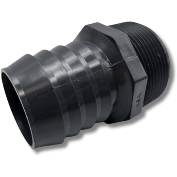 Dura Plastics Lasco Barbed Male Pipe End Schedule 40 PVC Hose Connector Multiple Sizes (1/2 to 2) Secure with Hose Clamps USA-Made Irrigation Fitting (3/4", 10 pack)