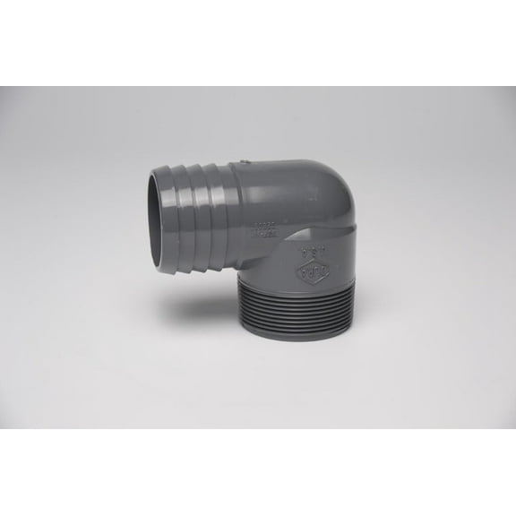 Dura Plastics | PVC Insert Combination 90  Elbow | Schedule 40 Black | 1/2" x 3/4" (INSERT X MIPT) | High-Flow Capacity | Plumbing, Irrigation, Pool, Spa, DIY Projects