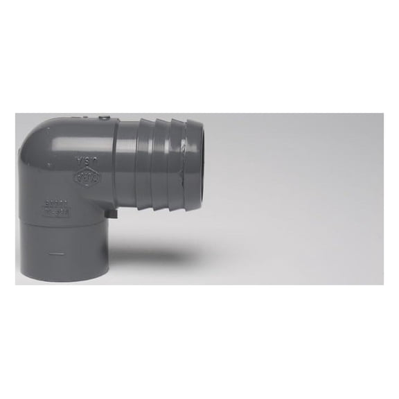 Dura Plastics | PVC Insert Combination Reducing 90 Elbow | Schedule 40 Black | 1-1/4" x 1/2" (INSERT X REDUCING FIPT) | High-Flow Capacity | Plumbing, Irrigation, Pool, Spa, DIY Projects