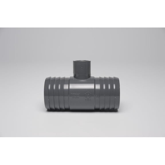 Dura Plastics | PVC Insert Combination And Reducing Tee | Schedule 40 Black | 1-1/2" x 1-1/2" x 1-1/4" (INSERT X INSERT X REDUCING FIPT) | High-Flow Capacity | Plumbing, Irrigation, Spa