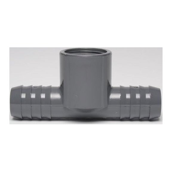 Dura Plastics | PVC Insert Combination Tee | Schedule 40 Black | 1-1/2" (INSERT X INSERT X FIPT) | High-Flow Capacity | Plumbing, Irrigation, Pool, Spa, DIY Projects