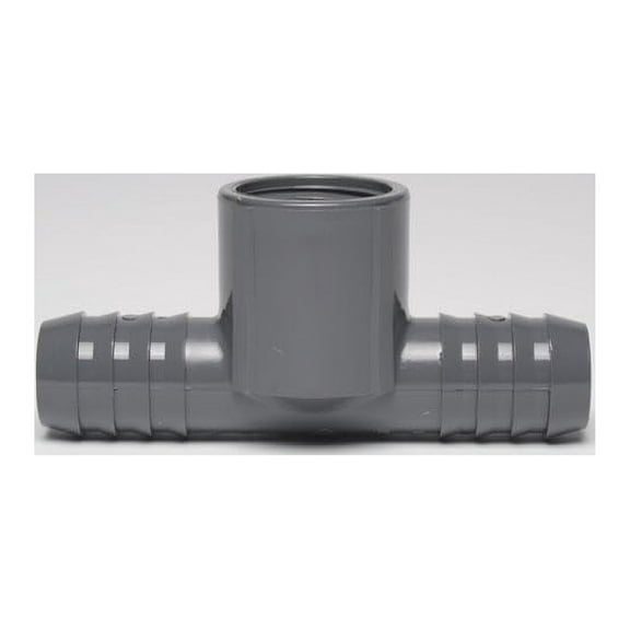 Dura Plastics | PVC Insert Combination Tee | Schedule 40 Black | 2" (INSERT X INSERT X FIPT) | High-Flow Capacity | Plumbing, Irrigation, Pool, Spa, DIY Projects