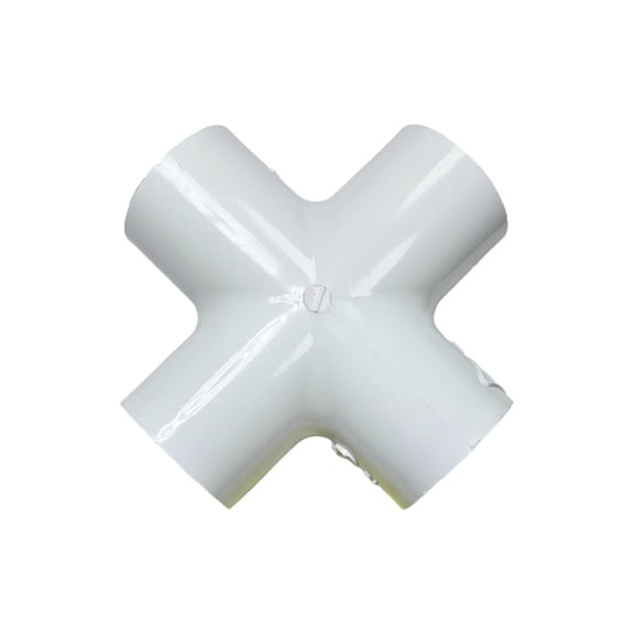 10 Pack Dura Plastics Schedule 40 PVC Slip Cross | High-Capacity 4-Way Connection | Irrigation & Plumbing | 420-005 - 1/2"