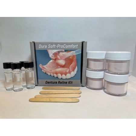 Dura Soft-ProComfort "Soft" Denture Reline Kit (Relines 4 Dentures) Do-It-Yourself Denture Reliner