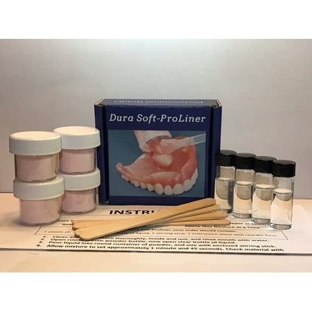 Dura Soft-ProLiner - Denture Reline. "Do It Yourself" denture reliner kit.