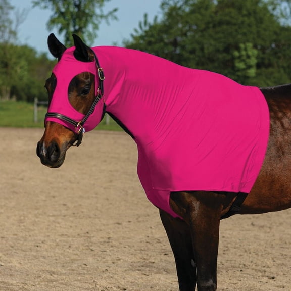 Dura-Tech 3/4 Zip Horse Slicker Hood | Lightweight Lycra | Pink | Large