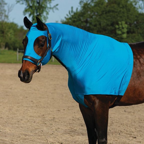 Dura-Tech 3/4 Zip Horse Slicker Hood | Lightweight Lycra | Turquoise | X-Large