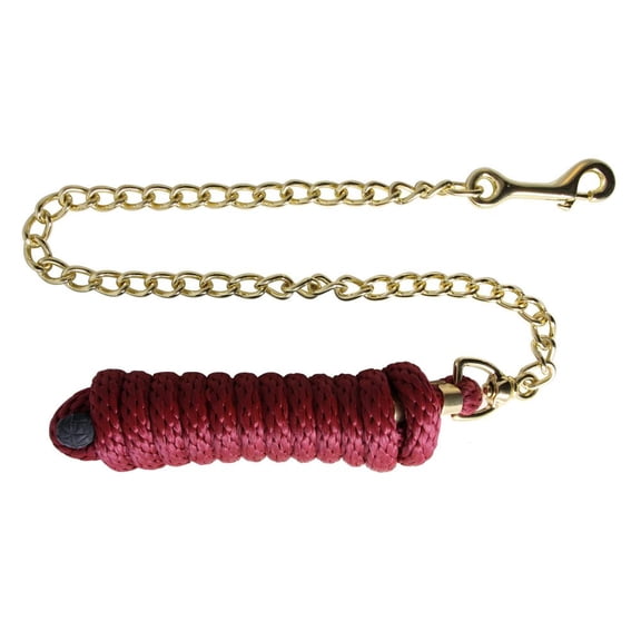 Schneiders Nylon Lead Rope with Brass Plated Chain | Rot-Resistant | 8 Feet | Burgundy
