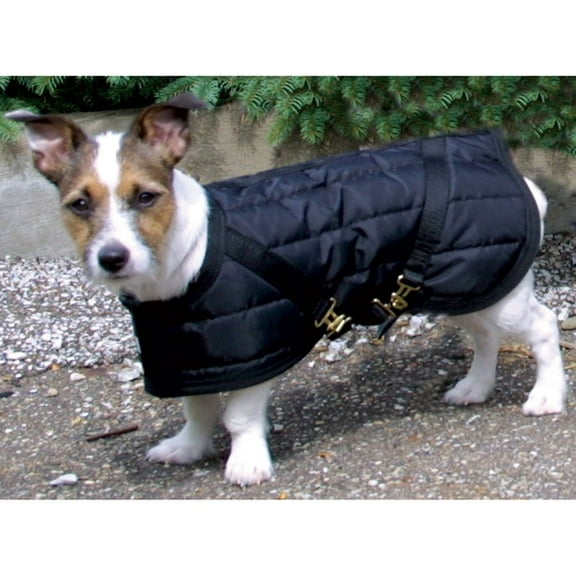 Dura-Tech Channel Quilted Dog Coat | 420D Breathable Nylon | Black | Small/Medium