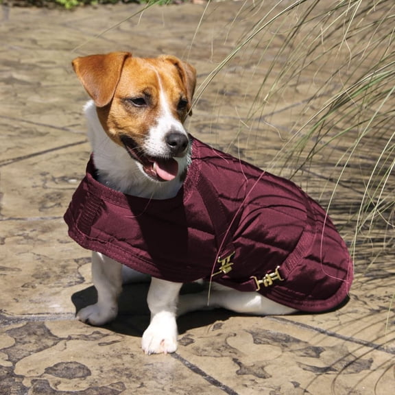 Dura-Tech Channel Quilted Dog Coat | 420D Breathable Nylon | Burgundy | Small