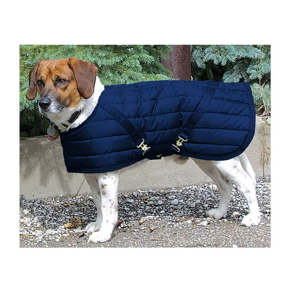 Dura-Tech Channel Quilted Dog Coat | 420D Breathable Nylon | Navy | Medium
