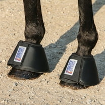 Dura-Tech Cushion Lite Black Bell Boots | Lightweight Horse Protection | Medium