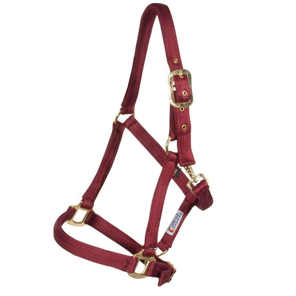 Dura-Tech Cushion Web Halter for Horses | Soft Poly Web | Burgundy | Full Size