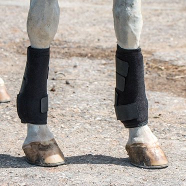 Iconoclast Hind Tall Orthopedic Support Boots For Horses - Black, Large