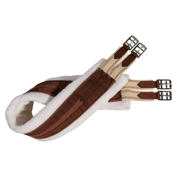 Dura-Tech Fleece Lined Double Elastic Girth for Horses | Color Brown | Size 46"