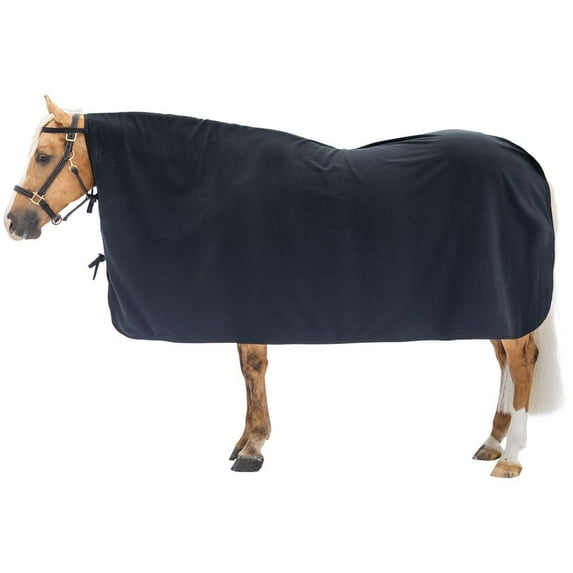 Dura-Tech Polar Fleece Square Cooler | Ideal for Horse Care | Provides Warmth & Quick Wicking | Perfect for After Baths & Workouts | 300g Double Sided Polar Fleece | Color Black | Size Large