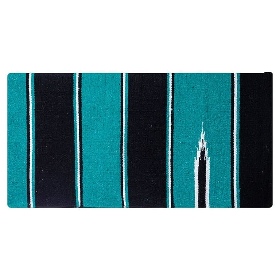 Dura-Tech Printed Double Western Horse Saddle Blanket 32" x 32" | Teal/Black