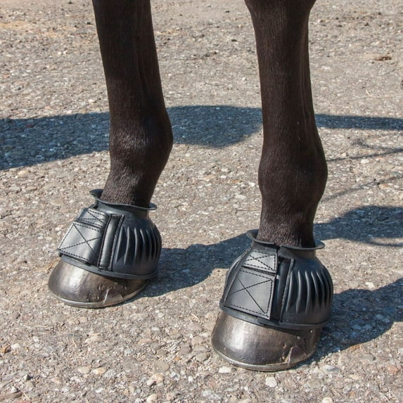 Dura-Tech Ribbed Rubber Double Lock Bell Horse Boots | Color Black | Size X-Large