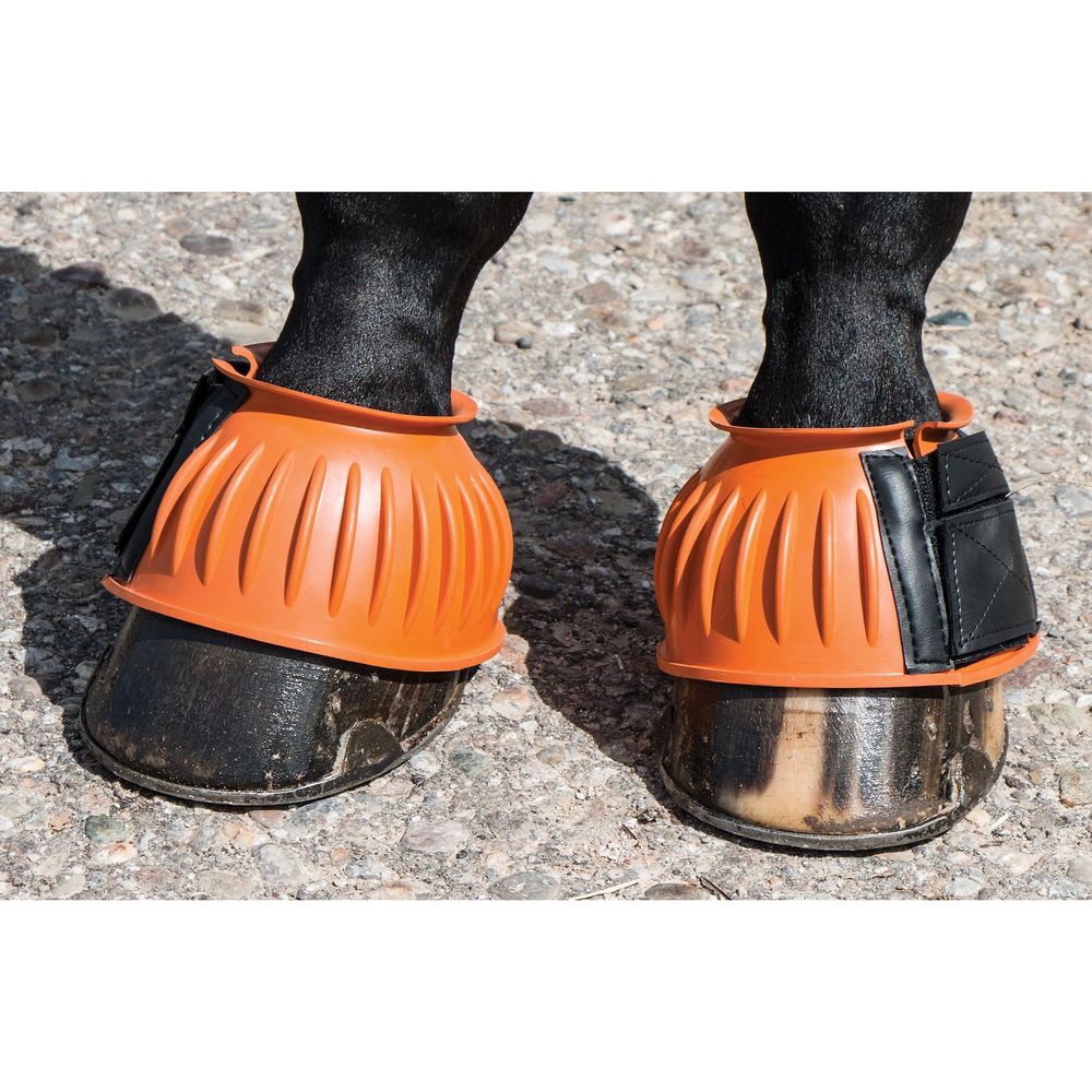 Dura Tech Ribbed Rubber Double Lock Bell Horse Boots Color Orange Size X Large Walmart