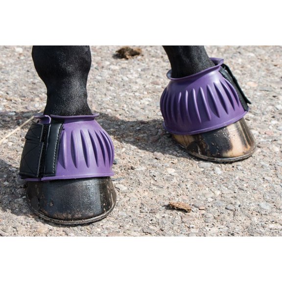 Dura-Tech Ribbed Rubber Double Lock Bell Horse Boots | Color Purple | Size Medium