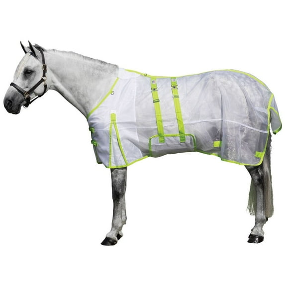 Dura-Tech Ripstop Nylon Bellyband Horse Fly Sheet | Color White/Lime | Size 80