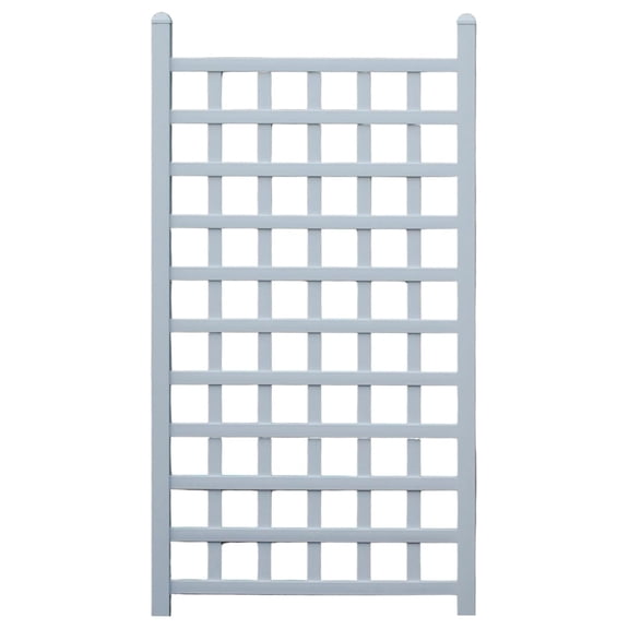 Dura-Trel 35" x 66" Country Garden Vinyl Trellis, Outdoor Plant Support Frame, White - Decorative Grid-Style Lattice for Climbing Vines, Plants & Flowers - Home Gardening and Planting Accessories