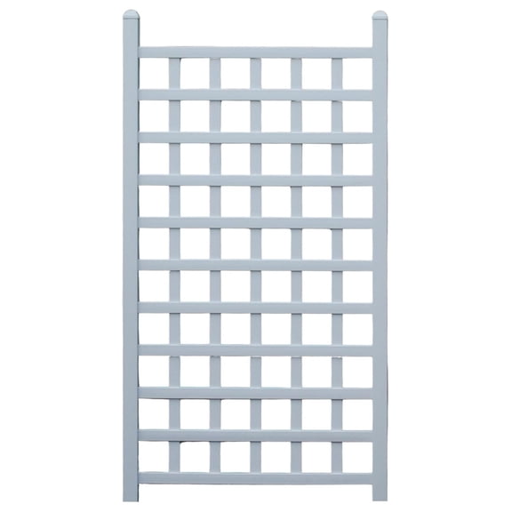 Dura-Trel 35" x 66" Country Garden Vinyl Trellis, Outdoor Plant Support Frame, White - Decorative Grid-Style Lattice for Climbing Vines, Plants & Flowers - Home Gardening and Planting Accessories