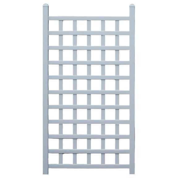 Dura-Trel 35" x 66" Country Garden Vinyl Trellis, Outdoor Plant Support Frame, White - Decorative Grid-Style Lattice for Climbing Vines, Plants & Flowers - Home Gardening and Planting Accessories
