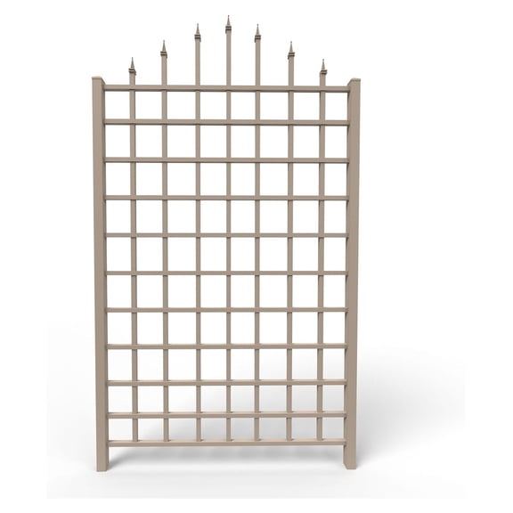 Dura-Trel 57 x 95 Inch PVC Vinyl Outdoor Garden Patio Trellis Mocha Grid Style Plant Support Wall Mounted Climbing Vine Frame for Garden Patio Greenhouse Raised Beds Easy Installation Sturdy Design