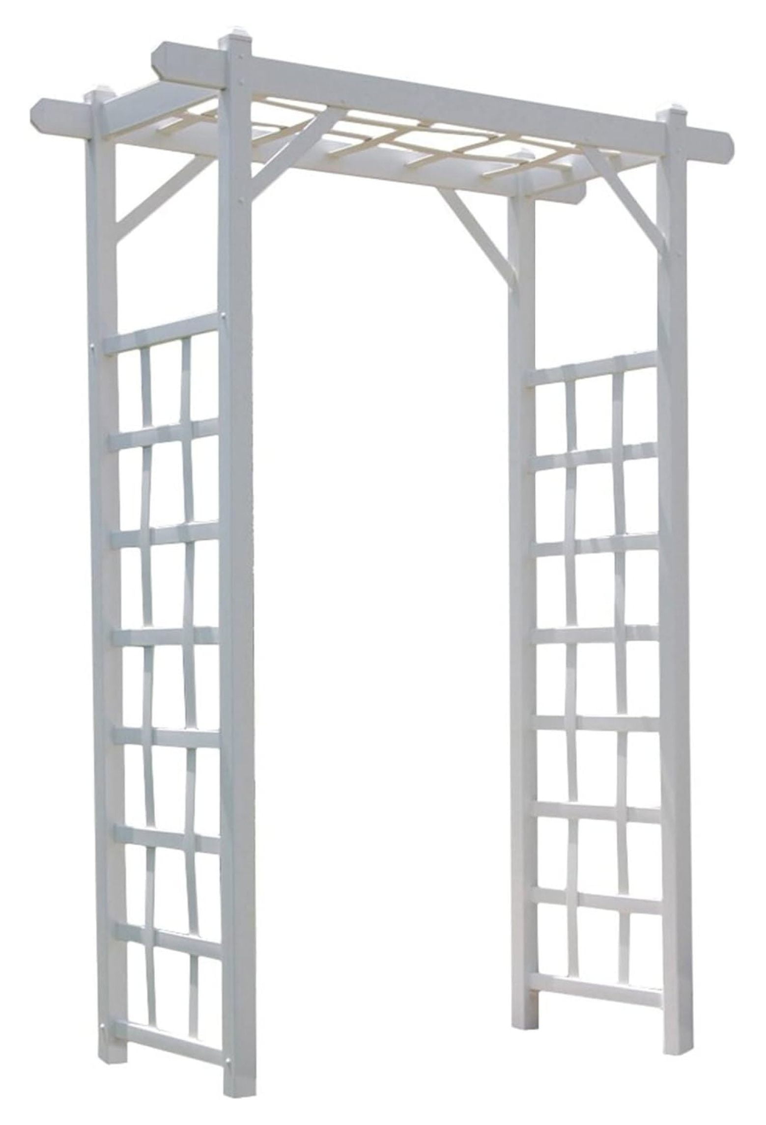 White Vinyl Garden Arbor with Lattice Sides