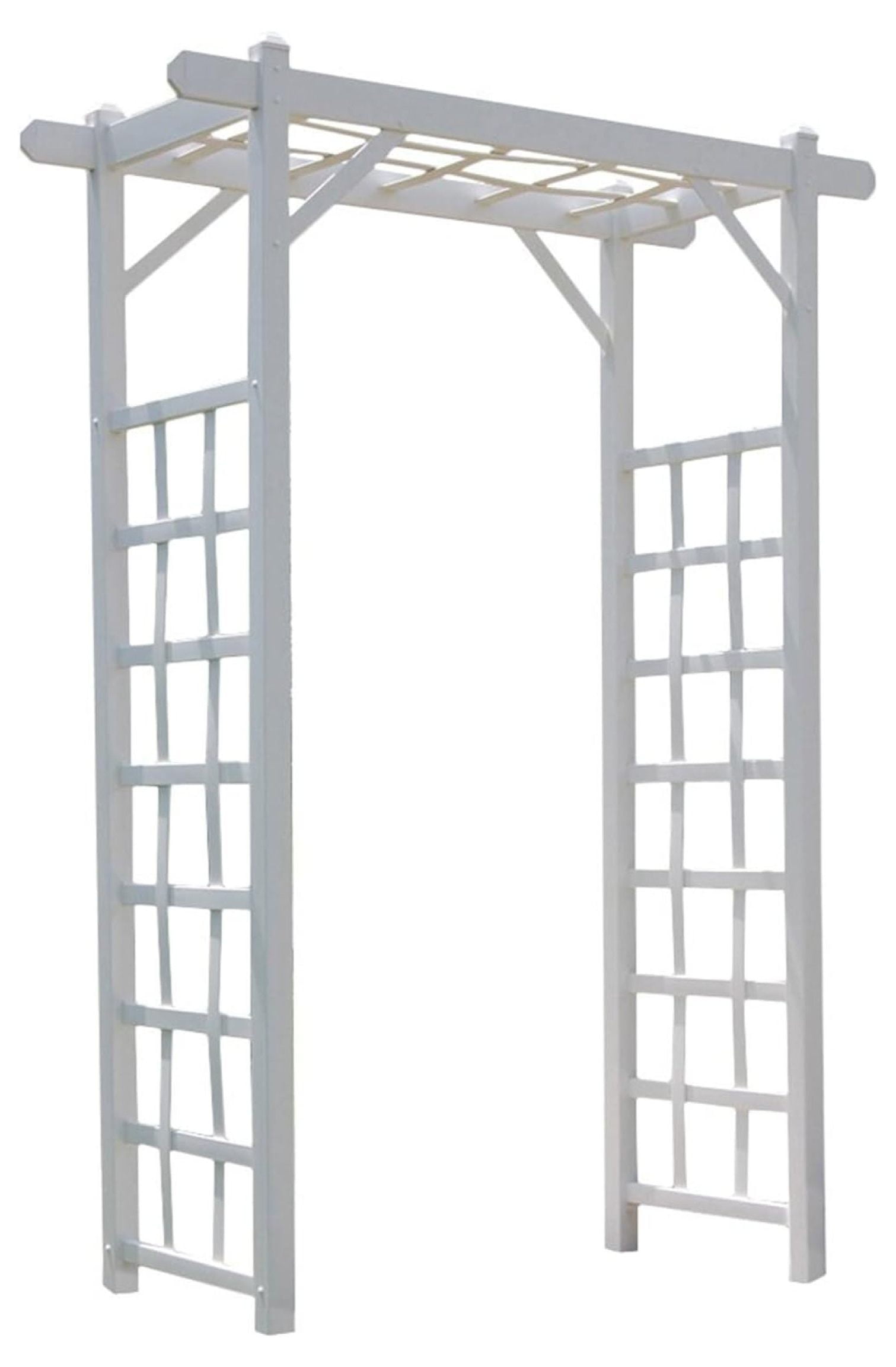 White Vinyl Garden Arbor with Lattice Sides