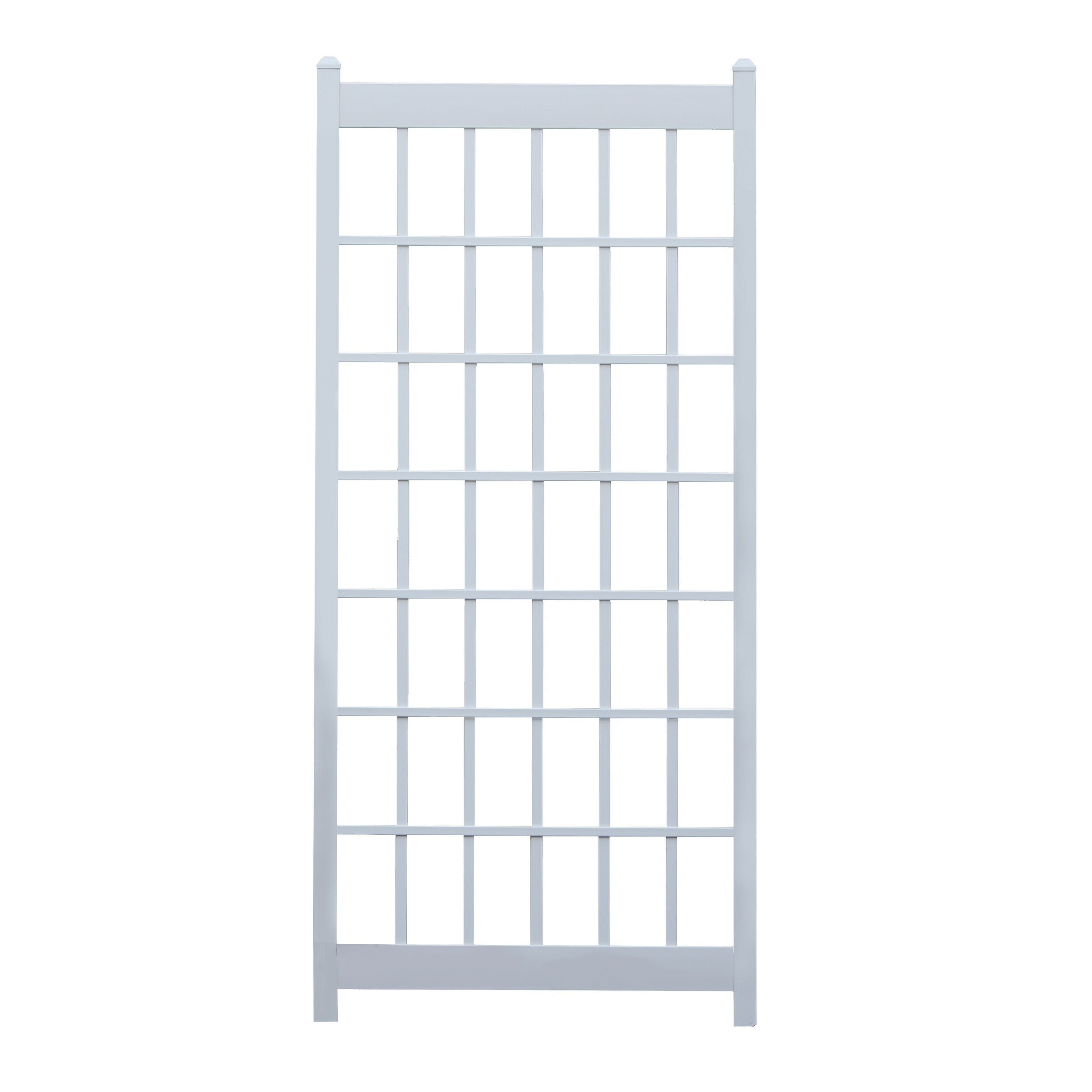 White Vinyl Lancaster Garden Trellis with Square Lattice