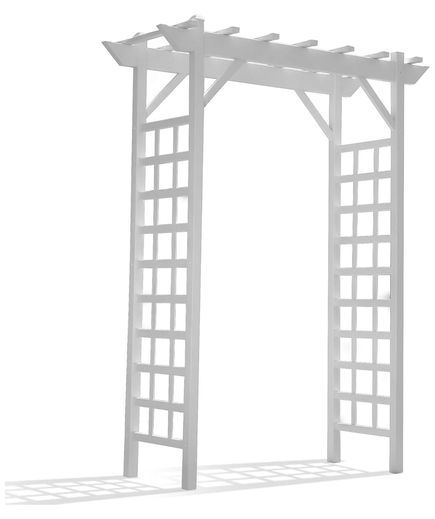 Dura-Trel PVC Garden Arbor, Arch Support for Climbing Plants, Providence, White, 64" x 85"