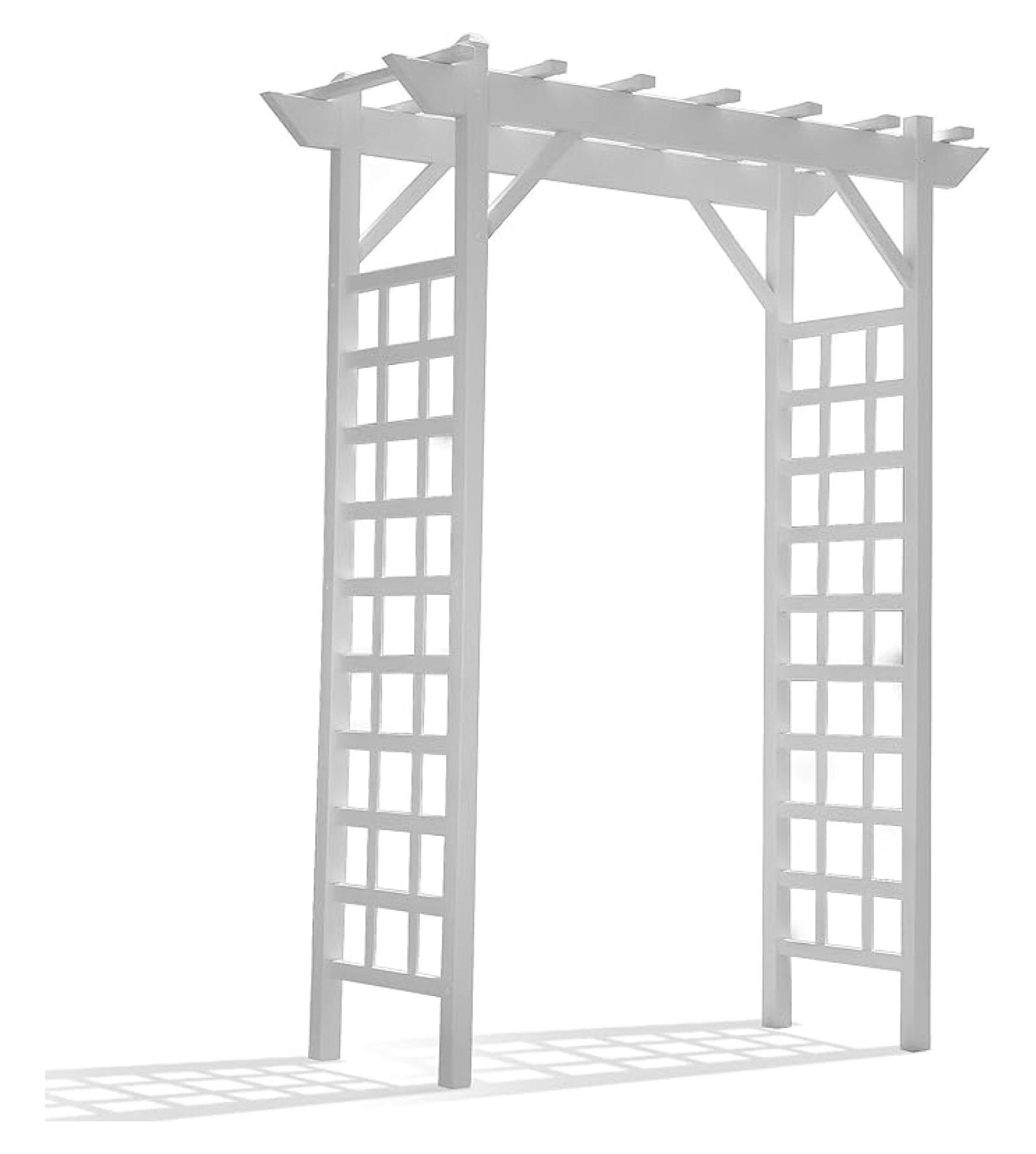 Dura-Trel Providence Arbor - Vinyl Garden Archway, 64" x 85", White - Outdoor Wedding Arch & Plant Trellis