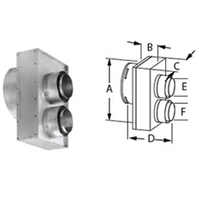 Dura Vent 46DVA-GCL34 4 x 6 in. DirectVent Pro Co-Axial & Co-Linear 3 x 4 in. Adapter
