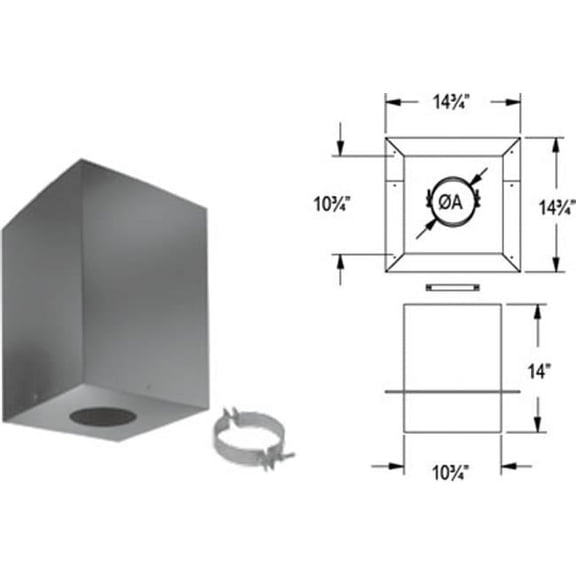 Dura-Vent 4PVP-CS 4'' Pellet Chimney Cathedral Ceiling Support Box