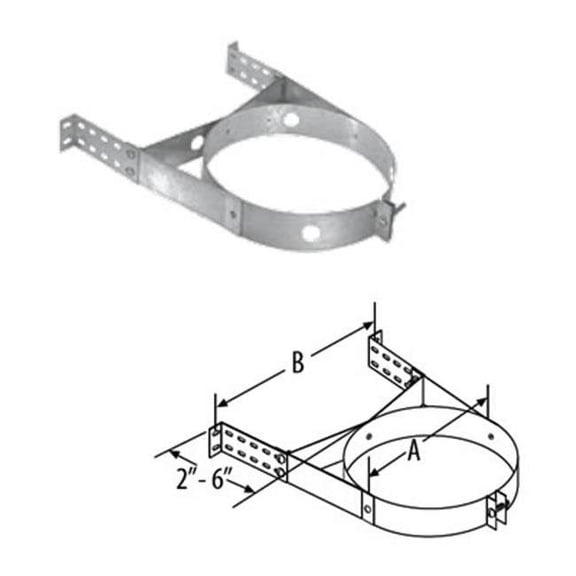 Dura Vent 6DT-AWS 6 x 8 in. DuraTech Adjustable Wall Support - Galvalume
