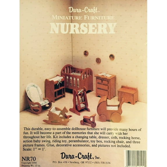 Dura-craft Miniature Dollhouse Nursery Furniture