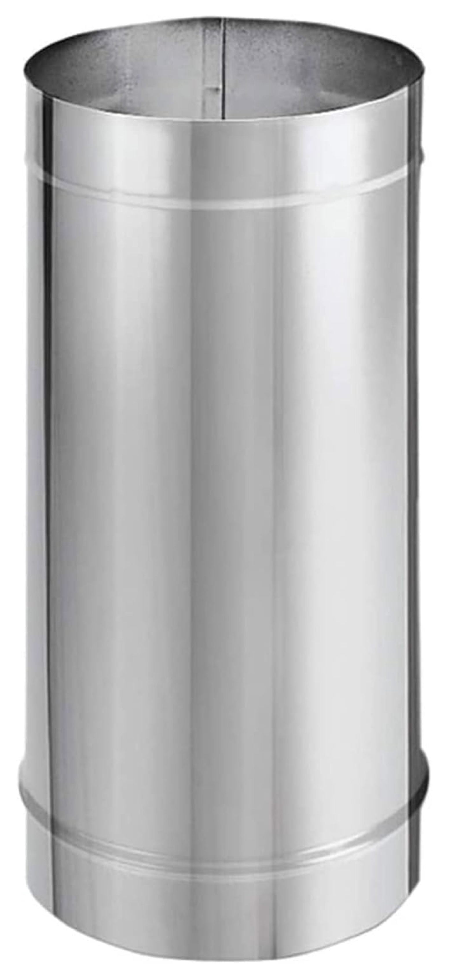 DuraBlack 24 by 6 Inches Stainless Steel Single Wall Wood Burning Stove Pipe Connector with Adjustable Length, Silver