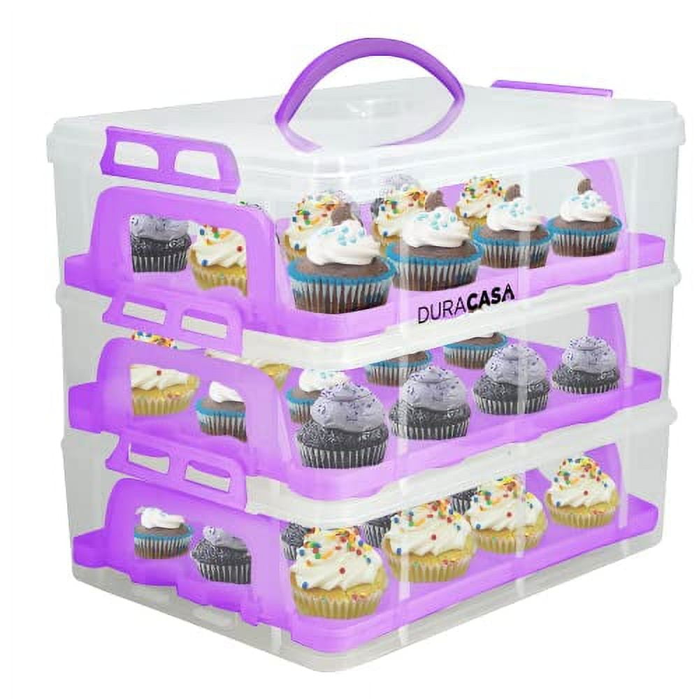 DuraCasa Pro Cupcake Carrier 36 Cupcakes or 3 Large Cakes Handled, Travel Pastry & Dessert